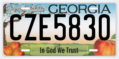 GA license plate CZE5830