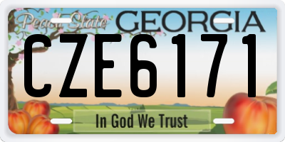 GA license plate CZE6171