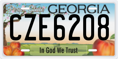 GA license plate CZE6208
