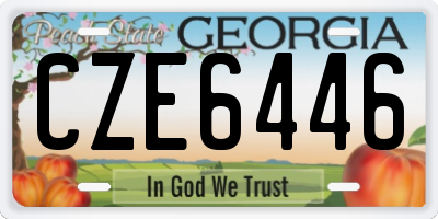 GA license plate CZE6446