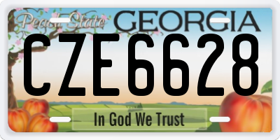 GA license plate CZE6628