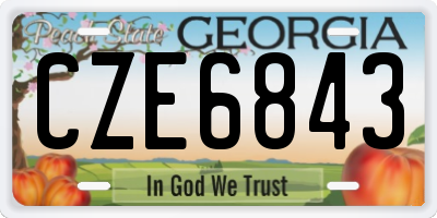 GA license plate CZE6843