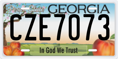 GA license plate CZE7073