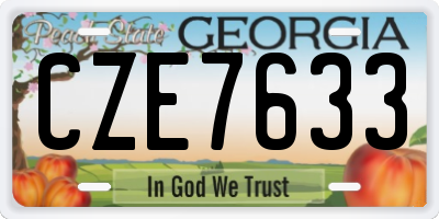 GA license plate CZE7633