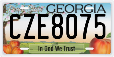 GA license plate CZE8075