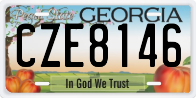 GA license plate CZE8146