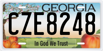 GA license plate CZE8248