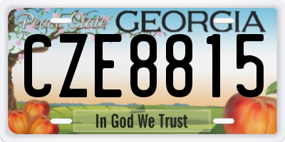 GA license plate CZE8815