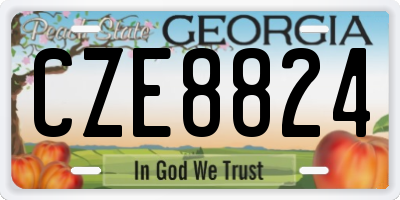 GA license plate CZE8824