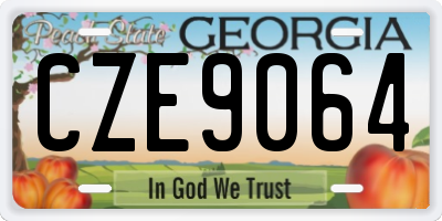 GA license plate CZE9064