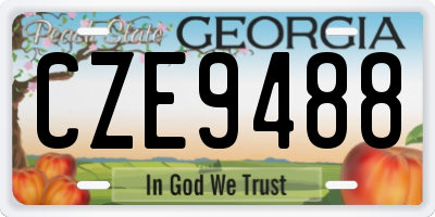 GA license plate CZE9488