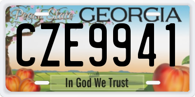 GA license plate CZE9941