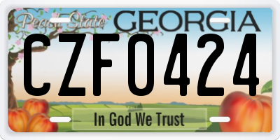 GA license plate CZF0424