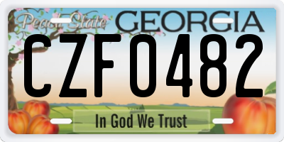 GA license plate CZF0482