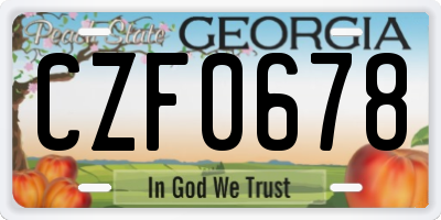 GA license plate CZF0678