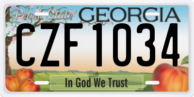 GA license plate CZF1034