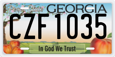 GA license plate CZF1035
