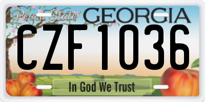 GA license plate CZF1036