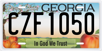 GA license plate CZF1050