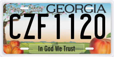 GA license plate CZF1120