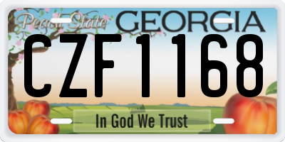 GA license plate CZF1168