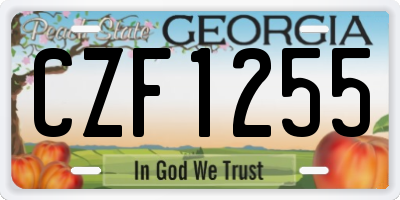 GA license plate CZF1255