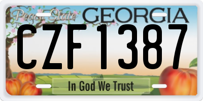GA license plate CZF1387
