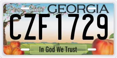 GA license plate CZF1729