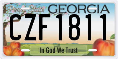 GA license plate CZF1811