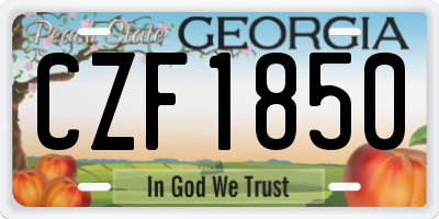GA license plate CZF1850