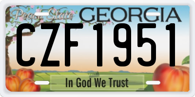 GA license plate CZF1951