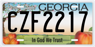GA license plate CZF2217