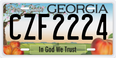 GA license plate CZF2224