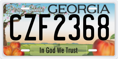 GA license plate CZF2368
