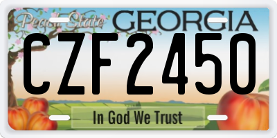 GA license plate CZF2450