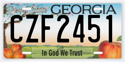 GA license plate CZF2451
