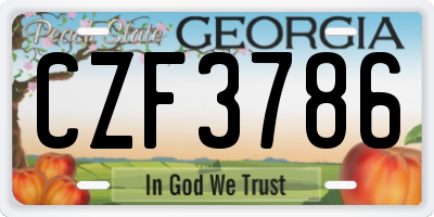 GA license plate CZF3786