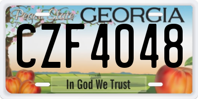GA license plate CZF4048