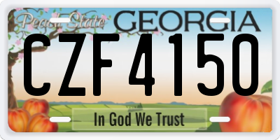 GA license plate CZF4150