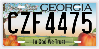 GA license plate CZF4475