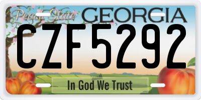 GA license plate CZF5292