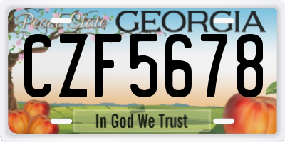 GA license plate CZF5678