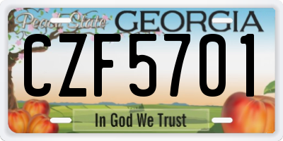 GA license plate CZF5701