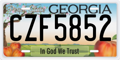 GA license plate CZF5852