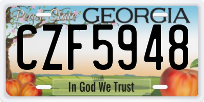 GA license plate CZF5948