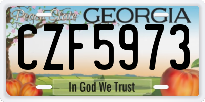 GA license plate CZF5973