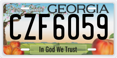 GA license plate CZF6059