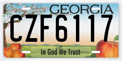 GA license plate CZF6117