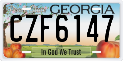 GA license plate CZF6147