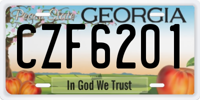 GA license plate CZF6201